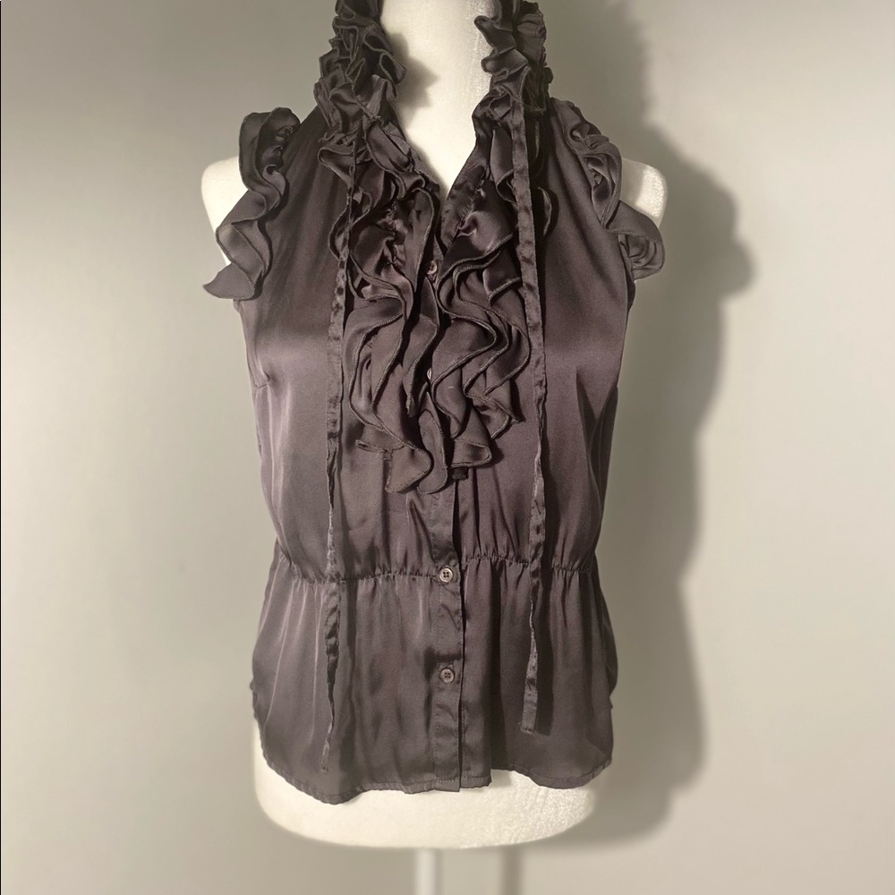LAPIS - Ruffle Sleeveless Blouse. Size ~  M - Picture 3 of 7